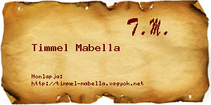Timmel Mabella névjegykártya